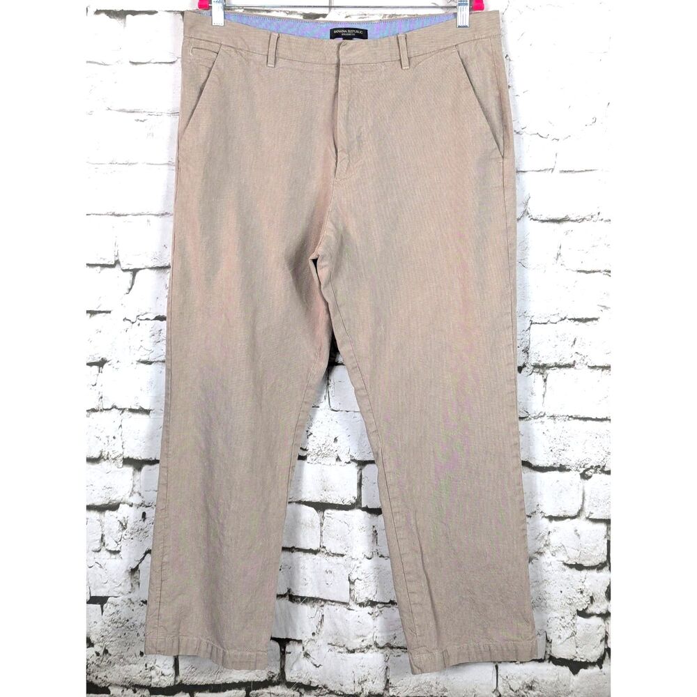 BANANA REPUBLIC Mens Straight Fit Oxford Trouser Preppy Classic Cotton 36" Waist
